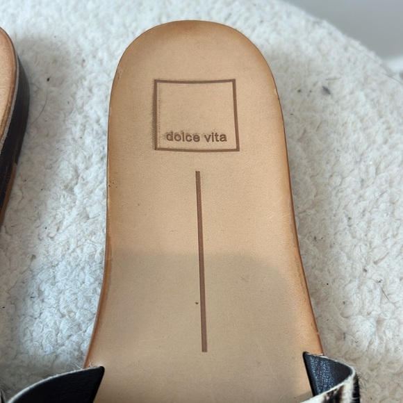 Dolce Vita real fur dyed cowhide Black and White Zebra Sandals size 8. - Picture 3 of 8